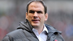 England v South Africa - Martin Johnson looks on