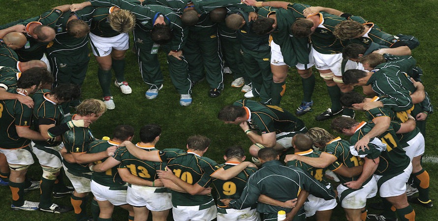South Africa team talk
